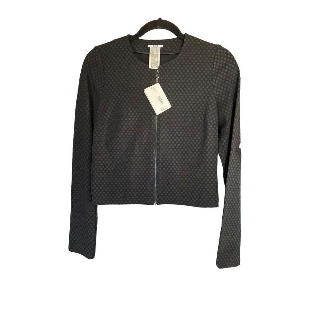 Wolford NWT Fabienne black, textured, polkadot, full zip, Cardigan/Jacket S/6